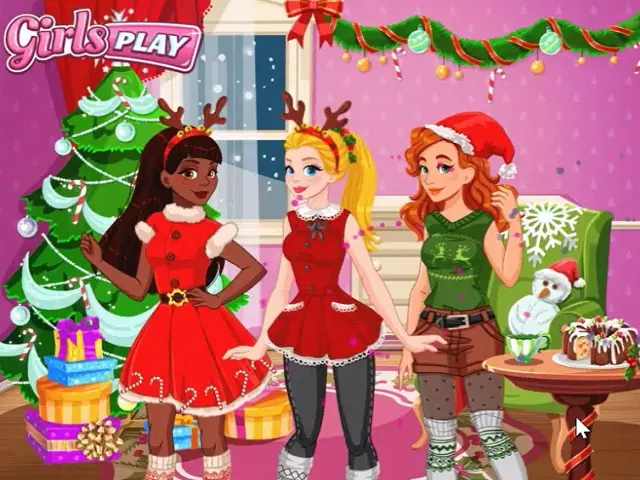 GIRLS PLAY CHRISTMAS PARTY online game | POMU Games