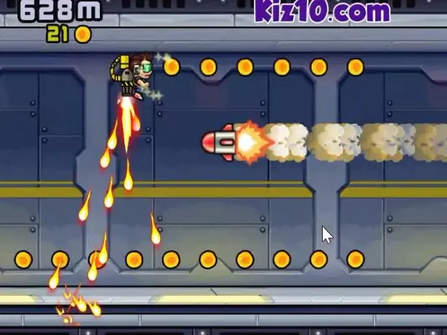 Jogo da mochila a jato de bolhas de sabão, corrida infinita com obstáculos,  Jetpack Joyride, joguinh 