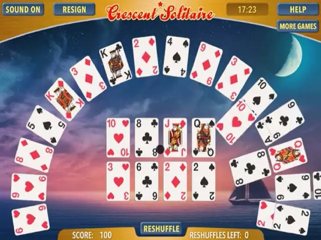 Jogue Crescent Solitaire online de graça em