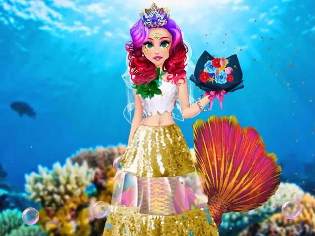mermaid wedding dress up games MERMAID'S NEON WEDDING PLANNER online game