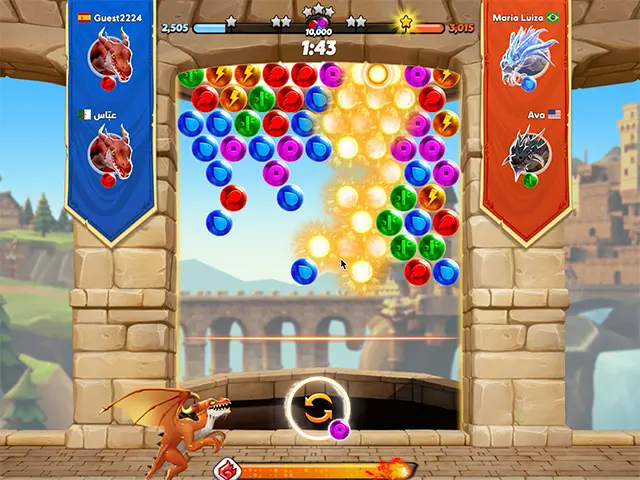 BUBBLES AND HUNGRY DRAGON jogo online no